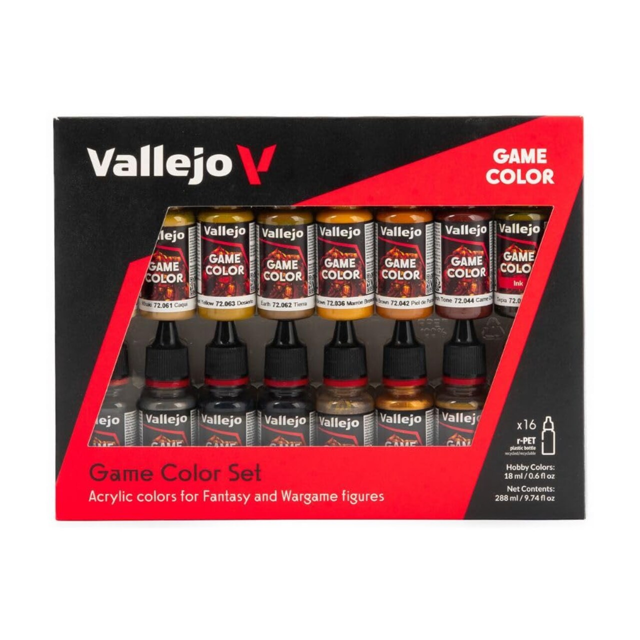 Game Color Leather and Metal Set | Set for Fantasy and Wargame Figures | 16 Bottles x 18 ml (0.60 fl.oz.)